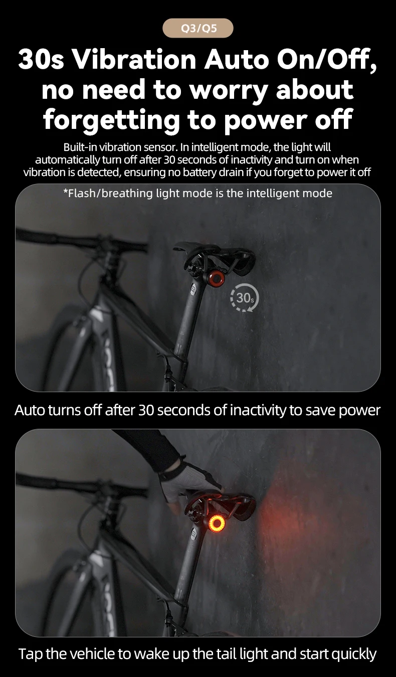 ROCKBROS Bike Light Waterproof Type-C Rechargeable Bicycle Headlight 200M Range Flashlight With Tail light Cycling Accessory