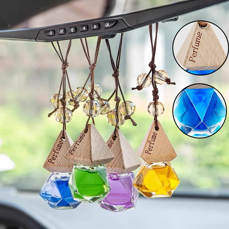 Car Bottle Perfume Pendant High-grade Car Essential Oil Pendant Car Odour Removal Long-lasting Eau De Toilette Hanging Decoratio