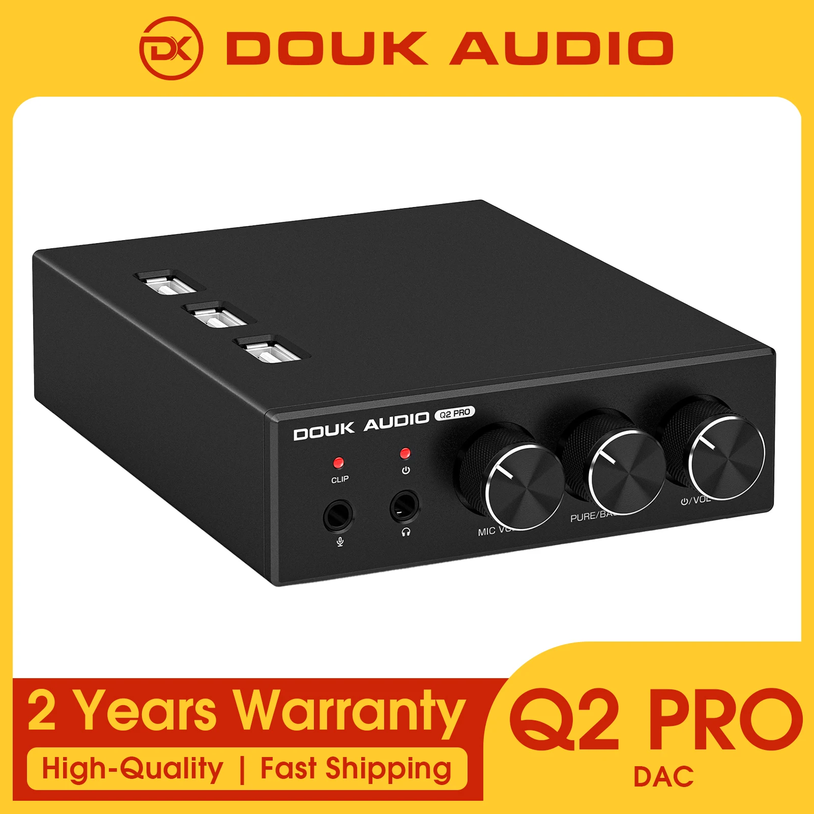 

Douk Audio Q2 PRO Mini Stereo Gaming DAC MIC Headphone Amp USB/Optical Digital to Analog Audio Converter 32Bit/192K