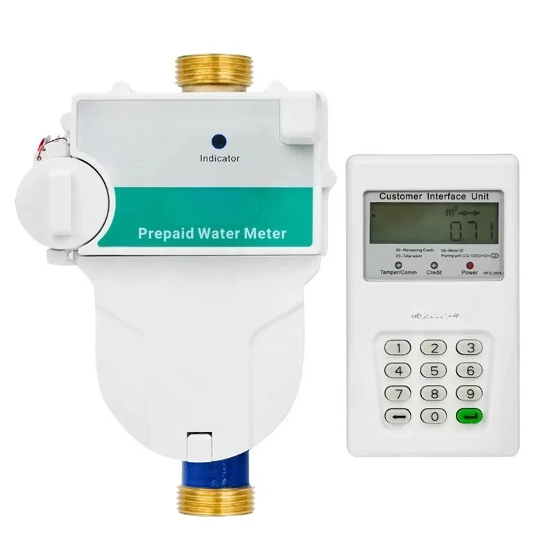 Multi Jet Sts Keypad Prepaid Brass Water Meter DN20 Flow Meters with Ciu