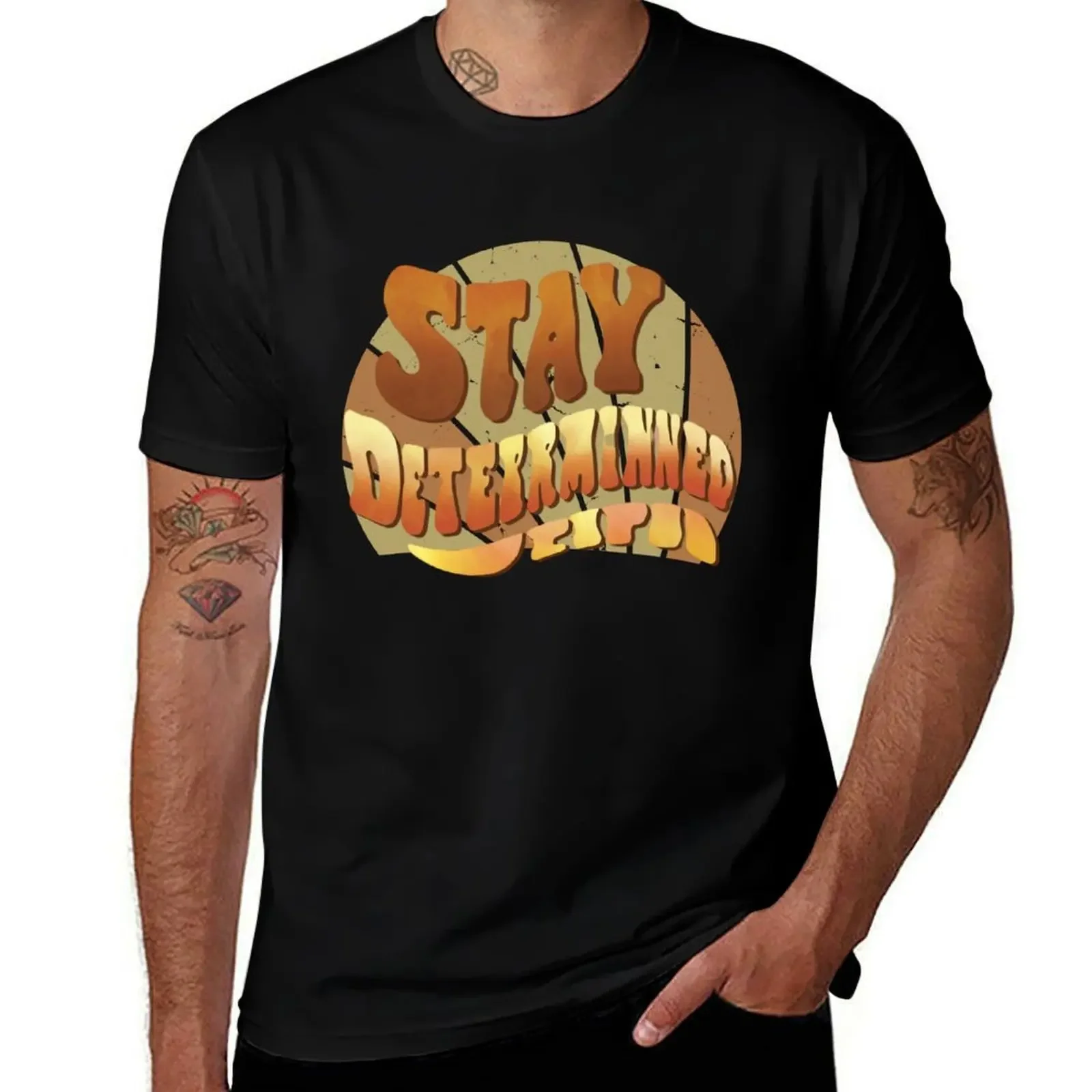 

stay determined T-Shirt oversize t-shirts man Funny t-shirts oversized graphic tee mens t shirts casual stylish