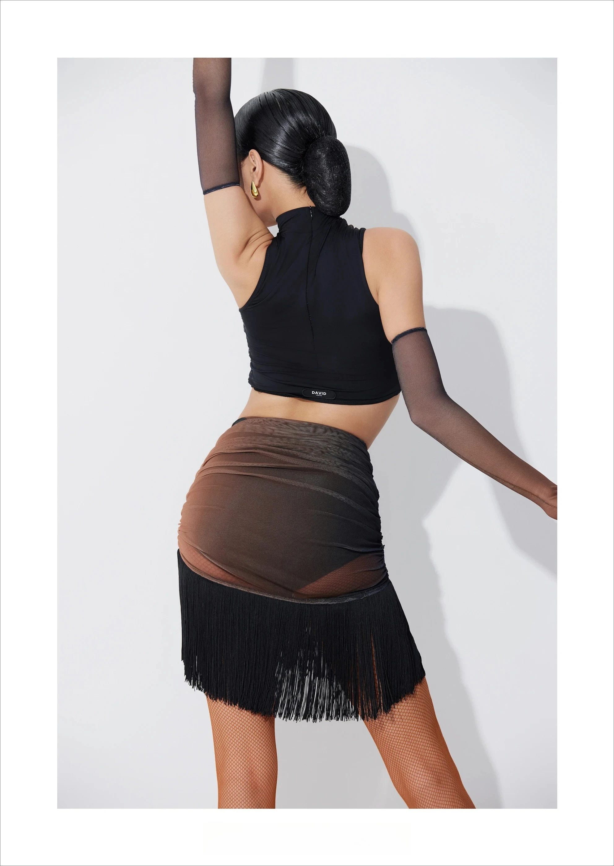 UK Latin dansset Professionele dames mouwloze bodycon franjeoutfit voor trainingspraktijk en groepslessen Ballroomdans