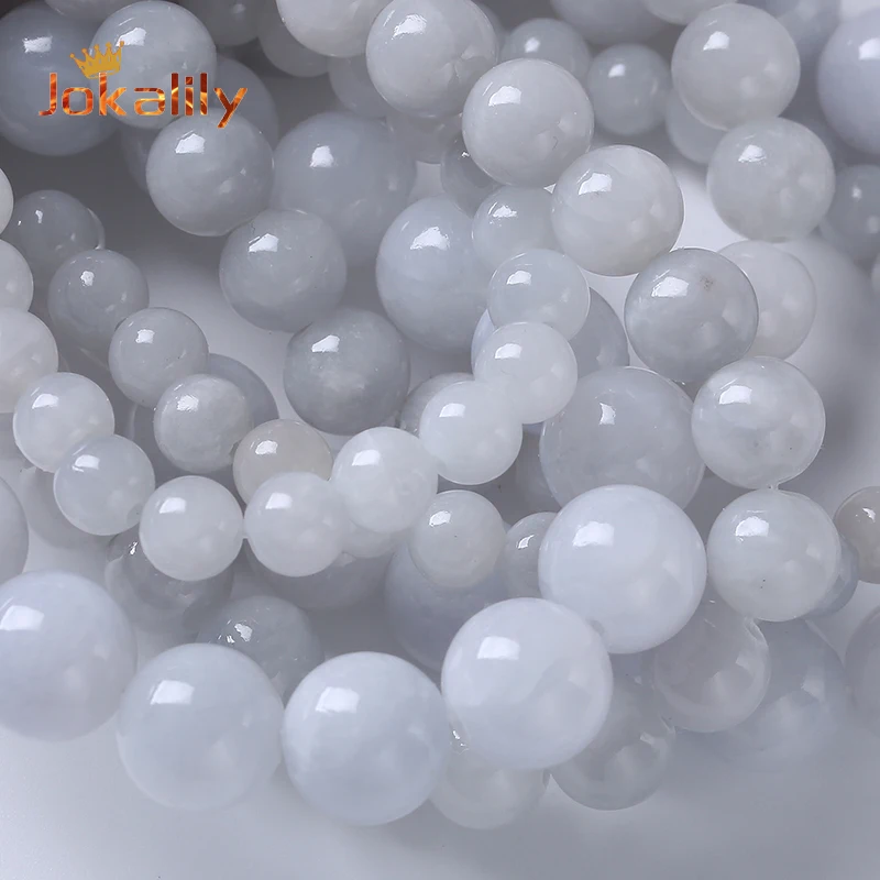 

Beeswax Grey Jades Beads For Jewelry Making Needlework Natural Stone Round Spacer Beads Diy Bracelet Accessories 6 8 10 12mm 15"