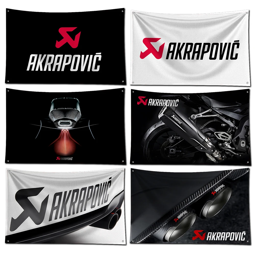 3x5 Ft A-akrapovics Flag Polyester Digital Printing Banner for Garage Wall Art Out Door Decoration With Brass Grommets