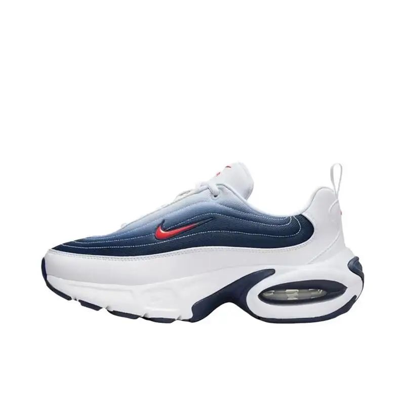 Nike Air Max Portal Fashion,Comfortable Blue White Wear Resistant Outdoor Versatile Low Cut Running Shoes for Women