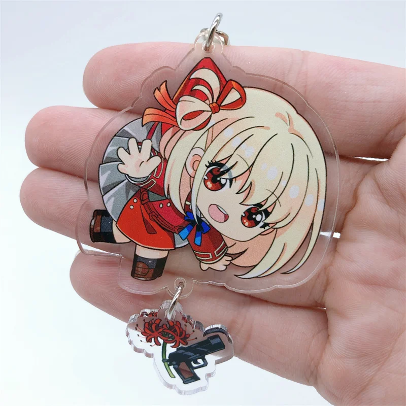 Cartoons Lycoris Chisato Nishikigi Takina Inoue Anime Keychain Badge Accessories Acrylic Key Chain Christmas Gifts