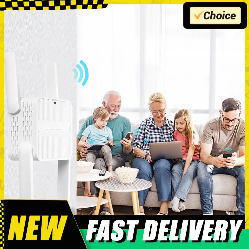 

WiFi 6 Repeater Extender 1500Mbps WiFi 6 Range Extender Dual Band 2.4G/5GHz WiFi 6 Amplifier 4*2dbi Antennas Long Range Amplifer