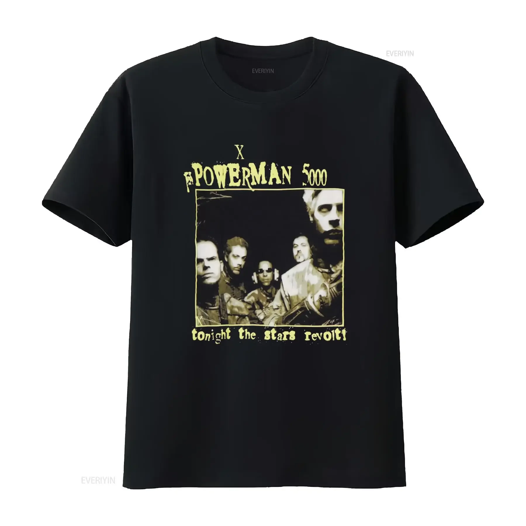 Vintage 1999 Powerman 5000 Tonight The Stars Revolt Band T Shirt Large 90s Rock vintage Washed Unisex Versatile graphic homme