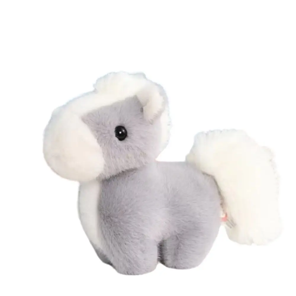 Peluche Cavallo in piedi Simulazione Pony Simulazione Animale a pelo lungo Cavallo Bambola Decorazione della stanza farcita con cavallo morbido e adorabile