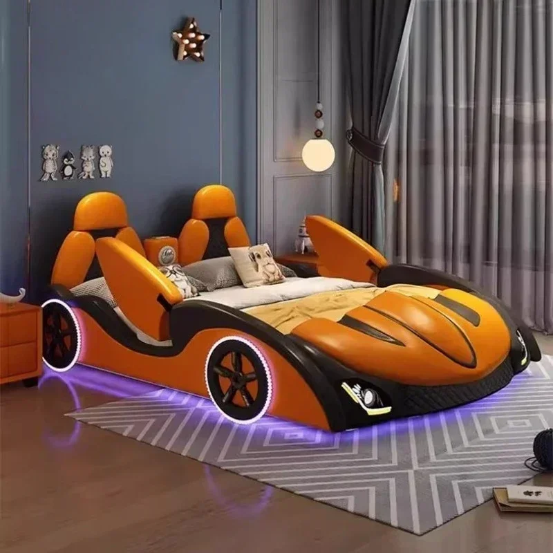 

120x200 150x200 180x200 cm Bed Bases And Frames Double Beds With Lights And Sound System Sports Car Bed Bedroom Furniture