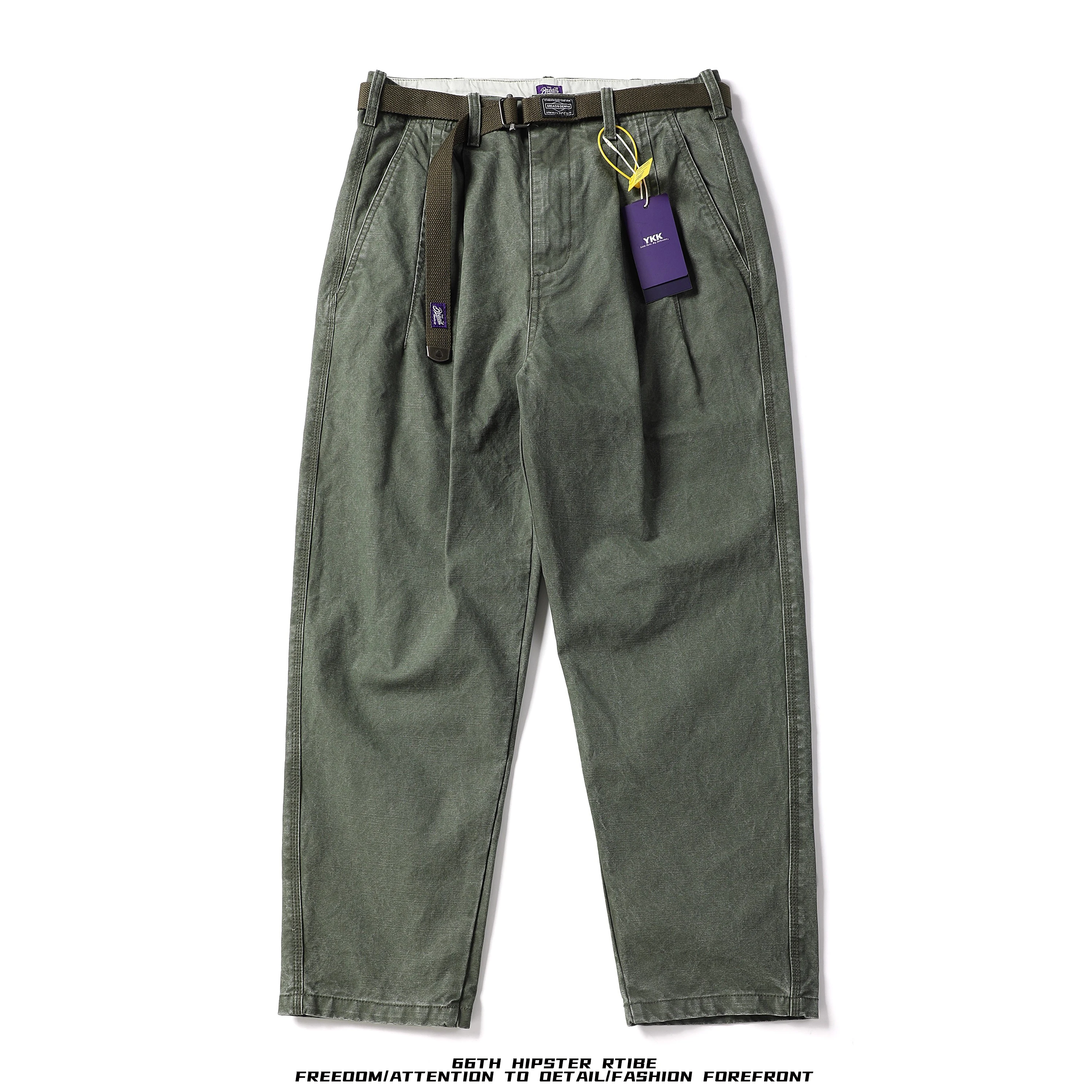 

Мужские повседневные брюки из бамбукового хлопка с красной веревкой, утолщенные, плотные, 370 г, свободного кроя, осенне-зимние