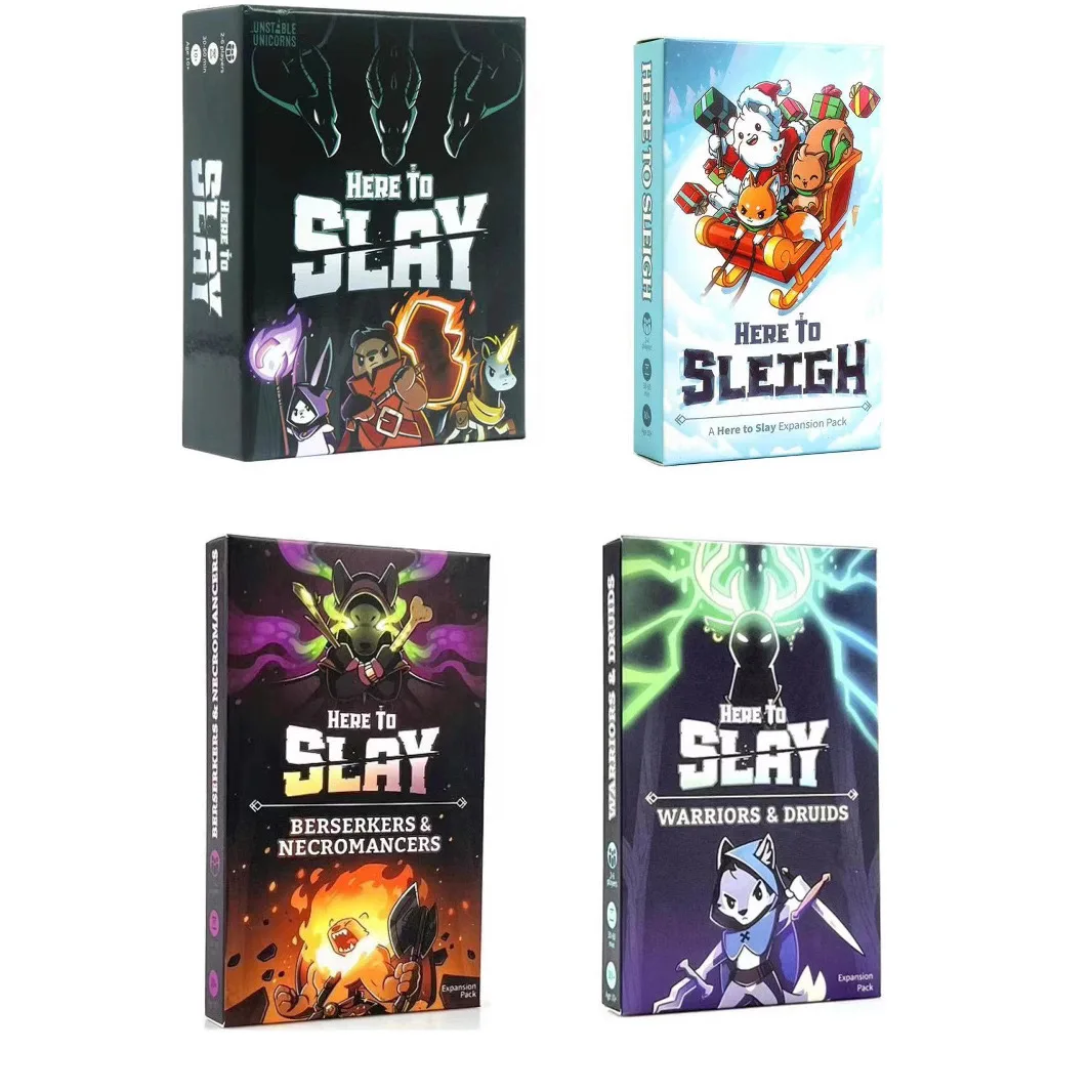 El más nuevo juego de base TeeTurtle Here to Slay de los creadores de unicornios inestables Un juego de cartas estratégicas para adolescentes y adultos negro