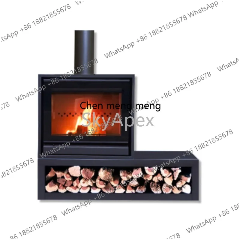 Modern European Freestanding Steel Fireplace Wood Burner Indoor Heating Cooking For Villas Vacation  Rentals  Stylish  Efficient