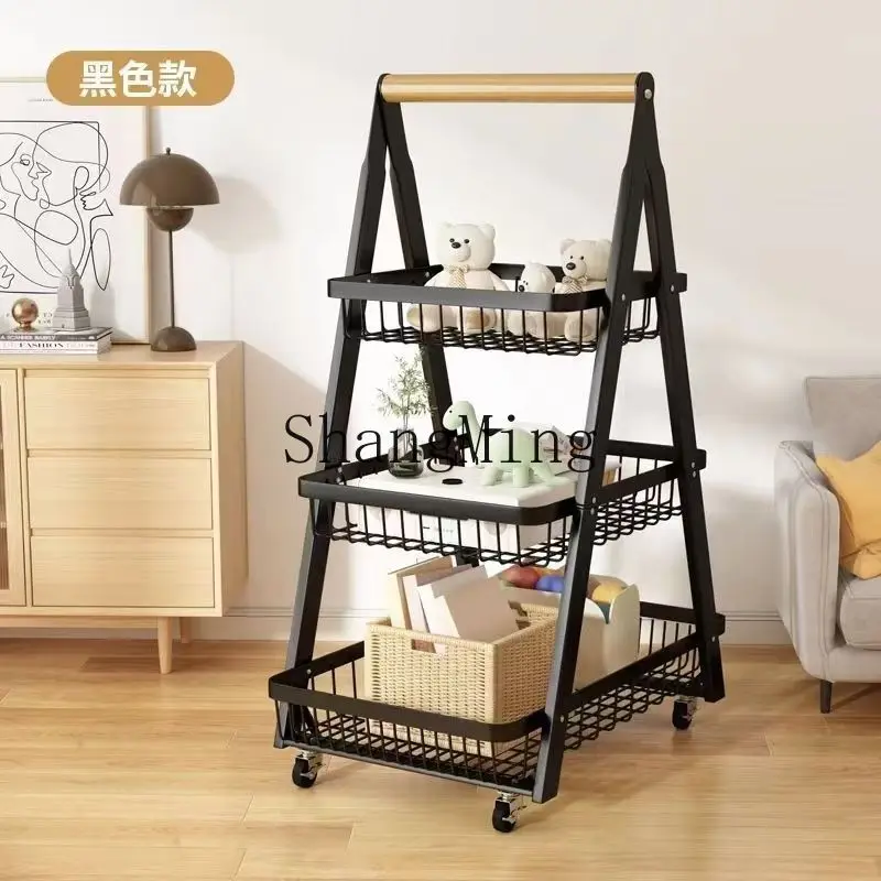 

FG multi-layer rack kitchen floor-to-ceiling wheeled fruit and vegetable trolley storage rack