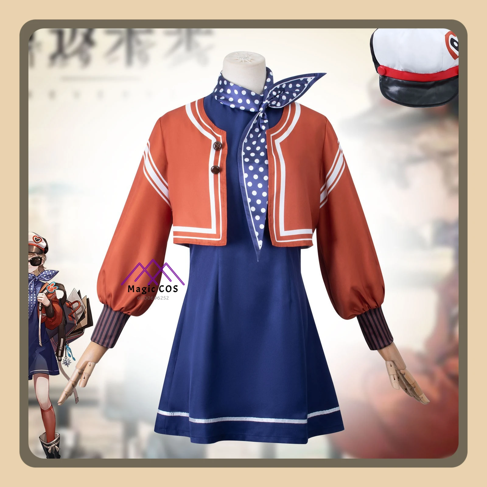 

Game Reverse: 1999 cosplay costume anime Regulus role playing clothes with hat blue dress coat for women comic con party outfit