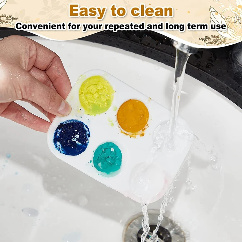 100 個プラスチックペイントパレット 6 ウェル水彩パレット長方形ペイント子供学生大人 DIY クラフトアート絵画