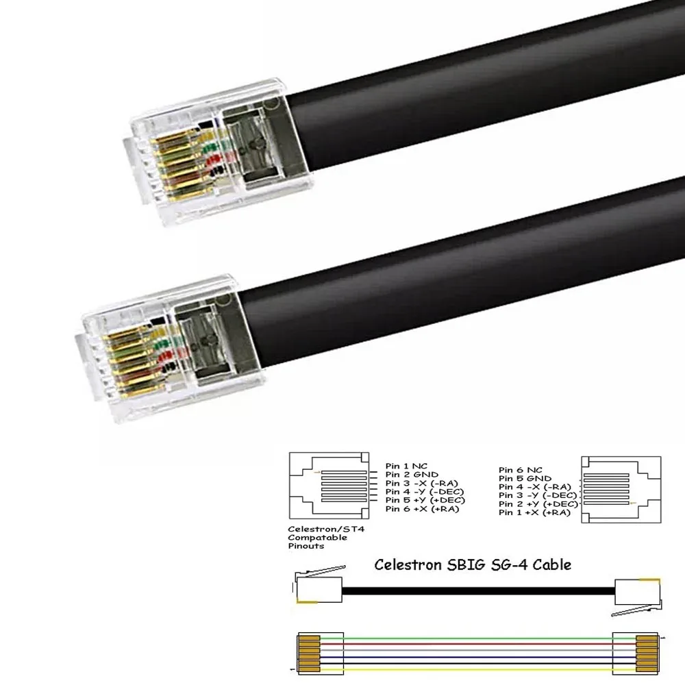 meade, Atik, Qhy, Skywatcher ST4 Compatible Cable Celestron SBIG SG-4 Cable