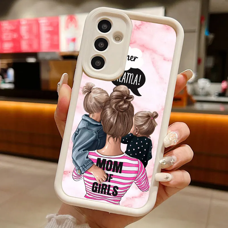 طفل أمي فتاة الوردي قضية الهاتف لسامسونج نوت 20 الترا A03 كور A04 A05 S A01 A06 A20 A30 A50 M12 M13 M15 M34 5G M51