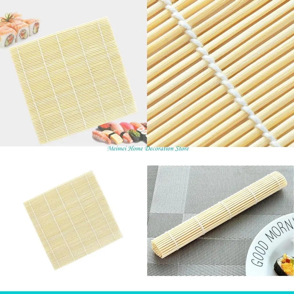 H7BF Kitchen Sushi Mat Natural Bamboo Sushi Rolling Chicken Roll Hand Maker Kitchen Japanese Sushi Maker Tools Durable Easy