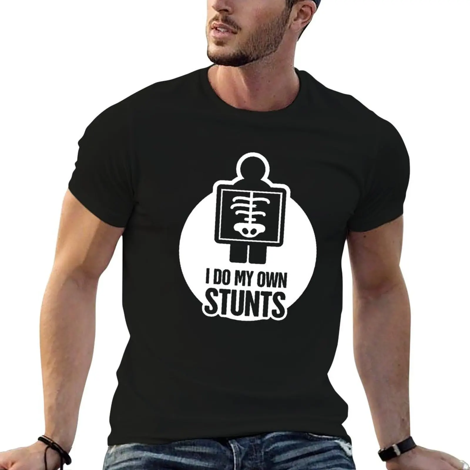 

Stunts - Get Well Gift Fractured Broken Rib T-Shirt t shirts for man graphic funny man t shirts cotton T-Shirt