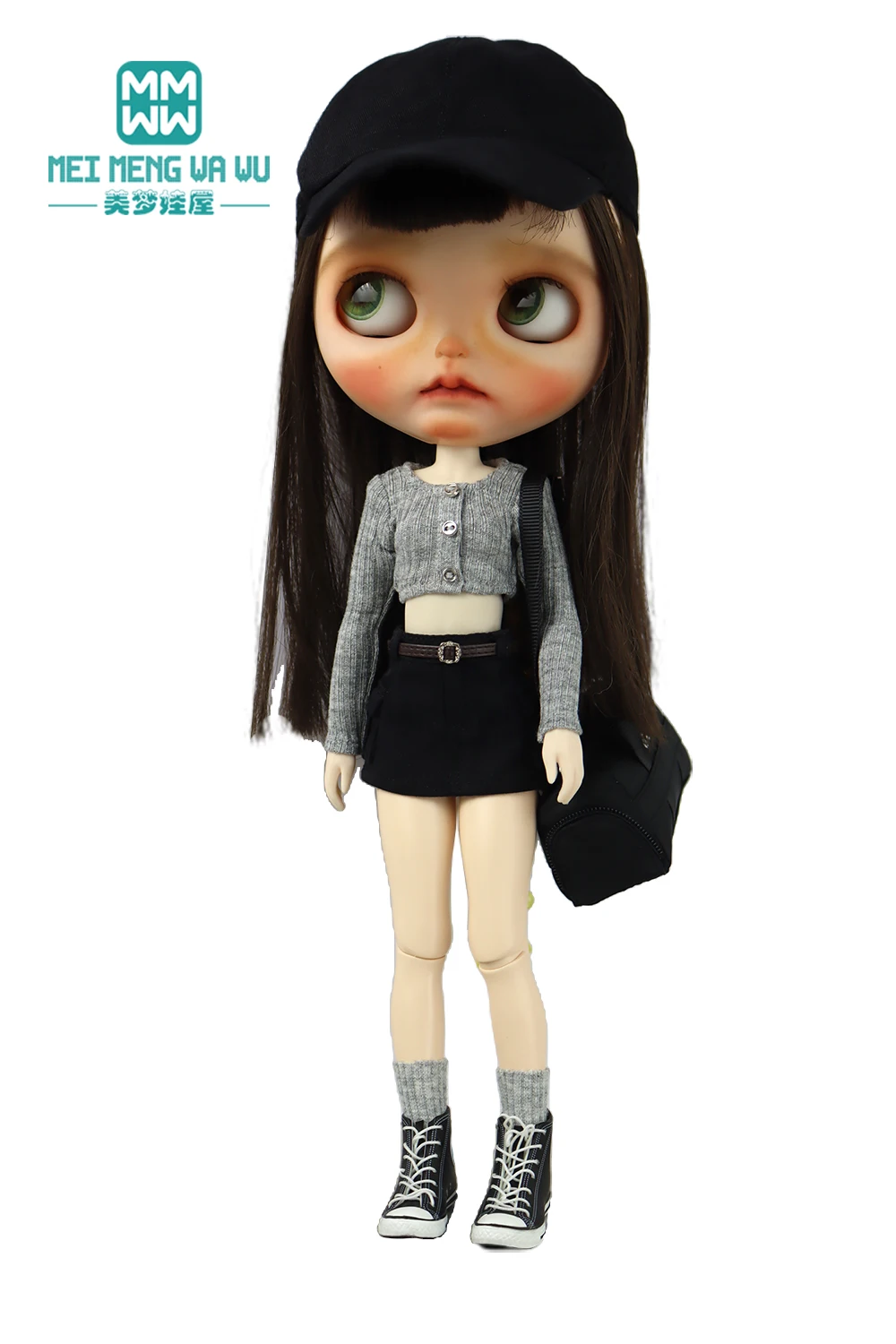 28 cm Blyth-Puppenkleidung, modische bonbonfarbene Blusen, Mini-Jeansröcke für OB23 OB24 Azone-Puppenzubehör – Detail 1