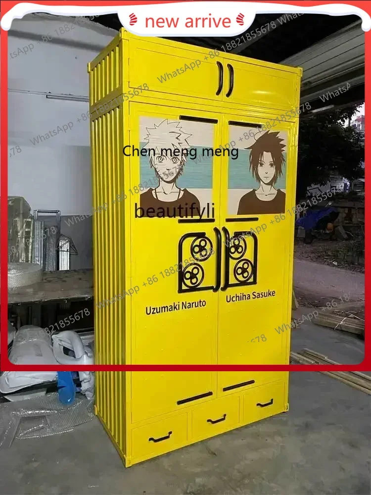 

SS new styleWrought iron shoe cabinet, container storage cabinet, industrial style old retro entrance lockerss 7486 ss 7486