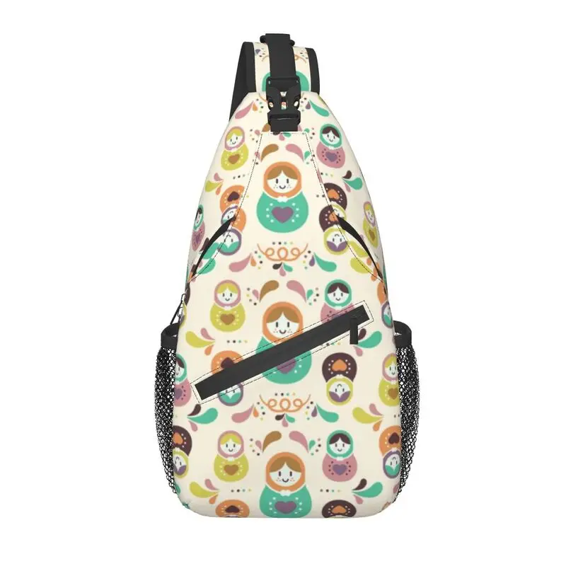 

Fashion Matryoshka Dall Pattern Sling Bag for Traveling Men's Russian Folk Art Crossbody Chest Backpack Shoulder Daypack