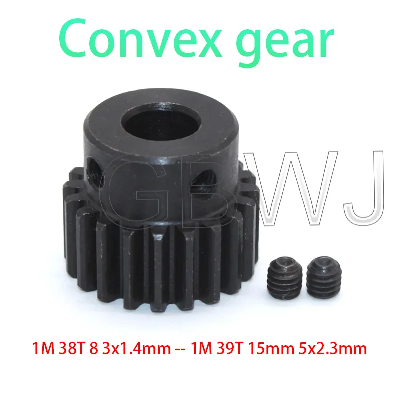 

1Pcs 1Mod Spur Gear Metal Transmission Gear 8-20mm Bore 45# Steel 1M 8/10/12/14/15/16/17/19/20 Tooth Pinion Motor Convex Gear