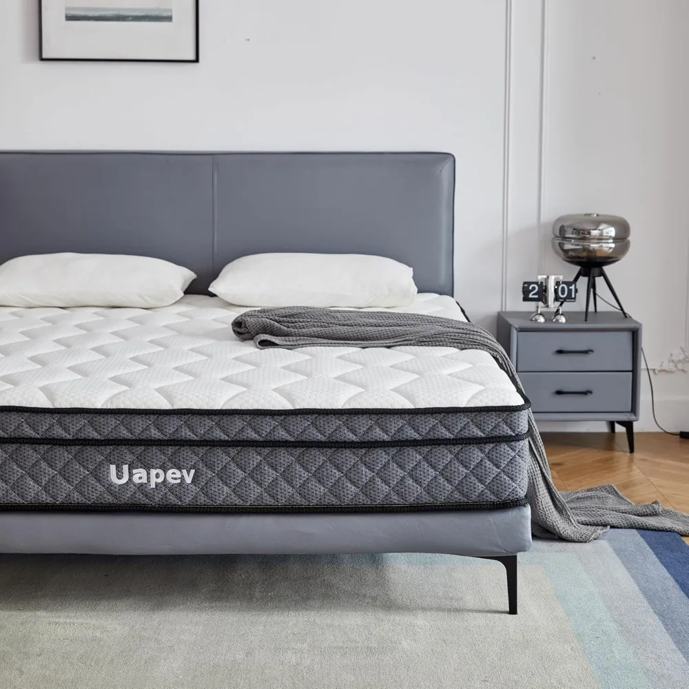 

"12-inch queen memory foam hybrid mattress with pocketed spring for motion isolation"