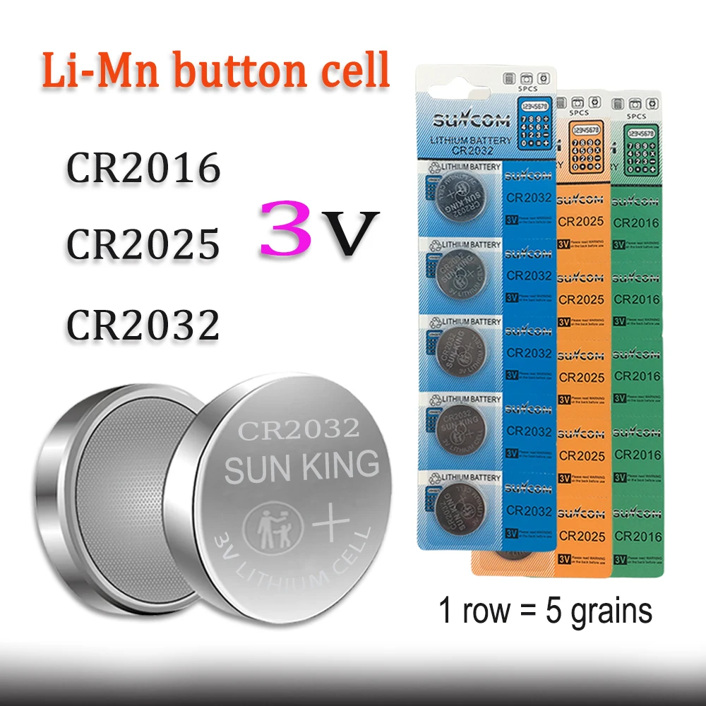 

CR2016/2025/2032 3V Li-Mn button cell Battery Long-lasting, Leak-free, Suitable for flashlights, car keys, watches, key fobs