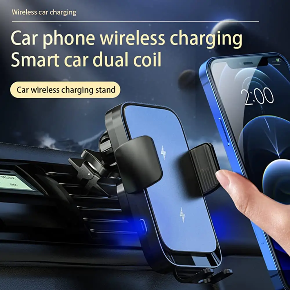 Wireless Car Charger Auto-Clamping Phone Mount For iPhone 13 Pro Max Wireless Charging For iPhone 12 Pro Max Car Phone Holder