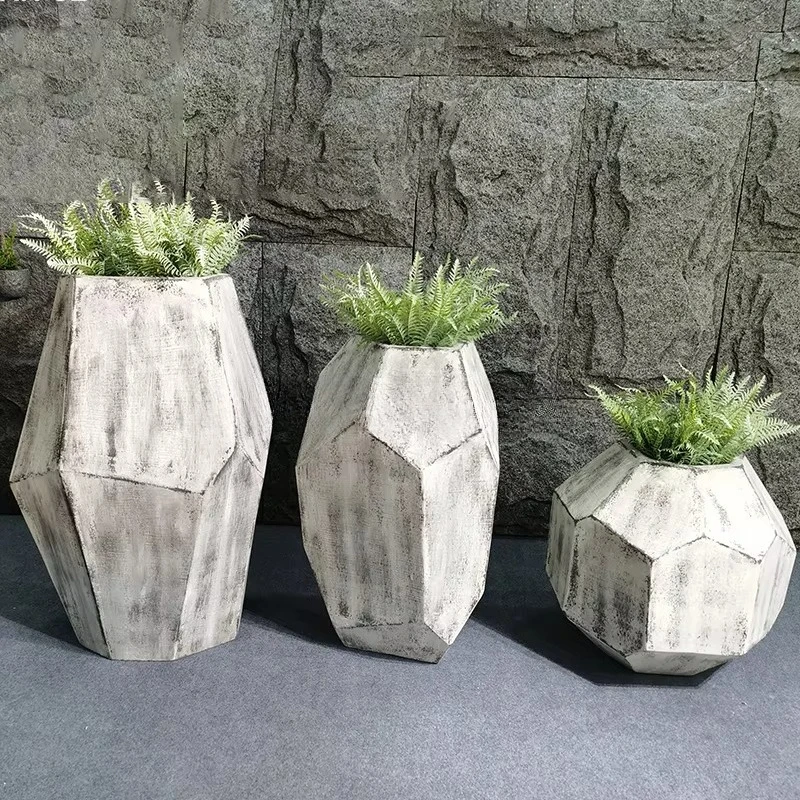 Nordic Outdoor Plants Pots Cheap Chinese Pots Fiberglass Indoor Pots Hotel Garden Decoration