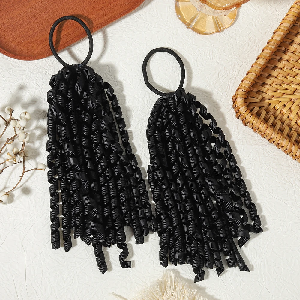 2 Stück/Set Satin-Quasten-Stirnband und Pferdeschwanzhalter, geeignet für Mädchen, dekoratives Haar-Accessoire für WM-Partys – Detail 20