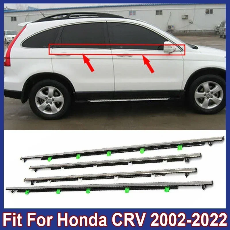 Car Accessories 4Pcs/set Auto Seals Exterior Window Glass Weather Strip Waterproof Decorative Strips Fit For Honda CRV 2002-2022