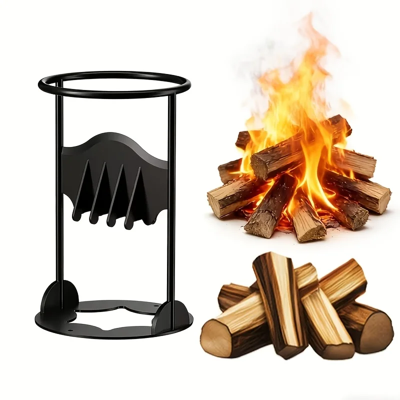 1PC Manual Iron Wood Splitter Durable Cast Iron Construction Easy Safe Splitter Tool for Campsites