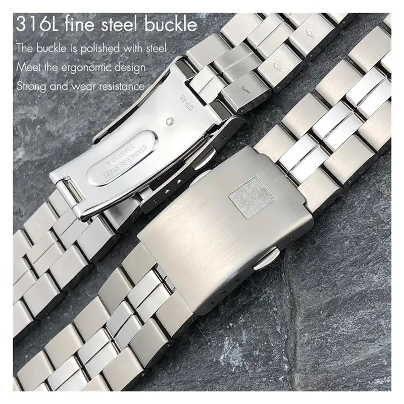 HAODEE Stainless Steel Watch Bands For 1853 T049 T049410A Tissot PR100 Series Solid Metal Strap Bracelets Watchband 19mm