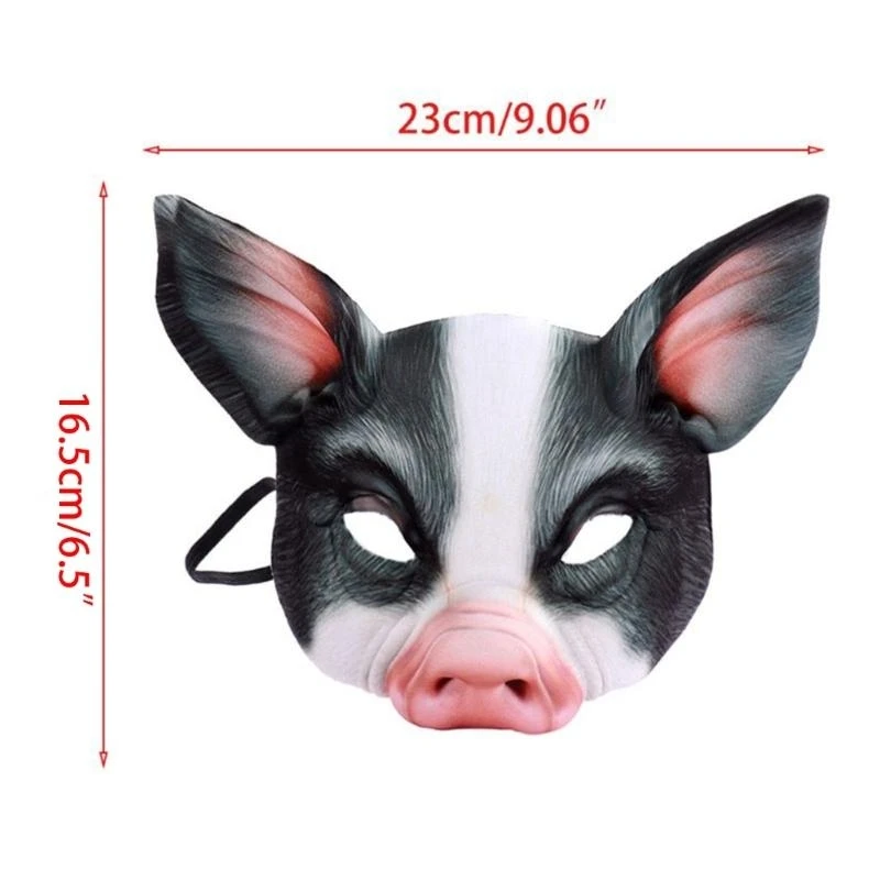 Y5GC Halloween unisex Pig Animal Half Face Eye Mask Festival Masquerade Party Fancy Cosplay Costume Dekoracja