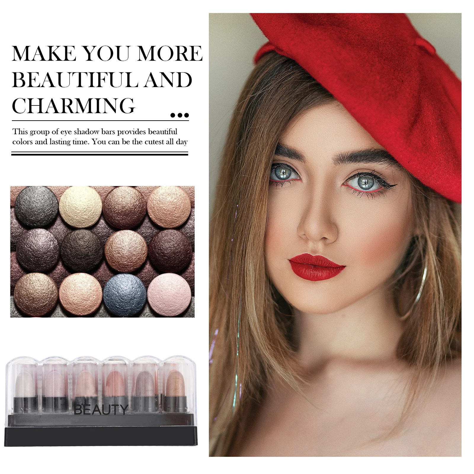 مجموعة عصا ظلال العيون الملونة التي تدوم طويلاً، أداة مكياج العيون اللامعة، أداة مكياج عيون الفتاة الساحرة #3