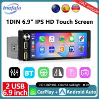Inefala 6.9Inch CarPlay Auto MP5 Radio Android Multimedia Player Universal 1 Din Autoradio IPS HD Touch Screen MP5 GPS Stereo