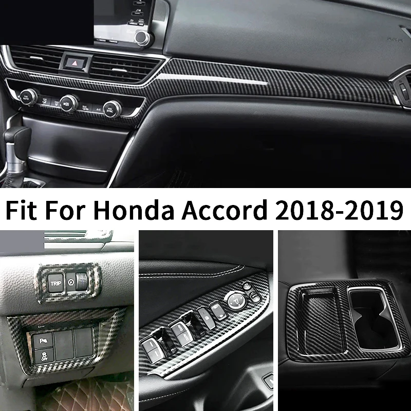 

For Honda Accord 18-19 ABS Door Handle Center Gear Shift Panel Dashboard AC Air Vent Outlet Cover Car Interior Accessories