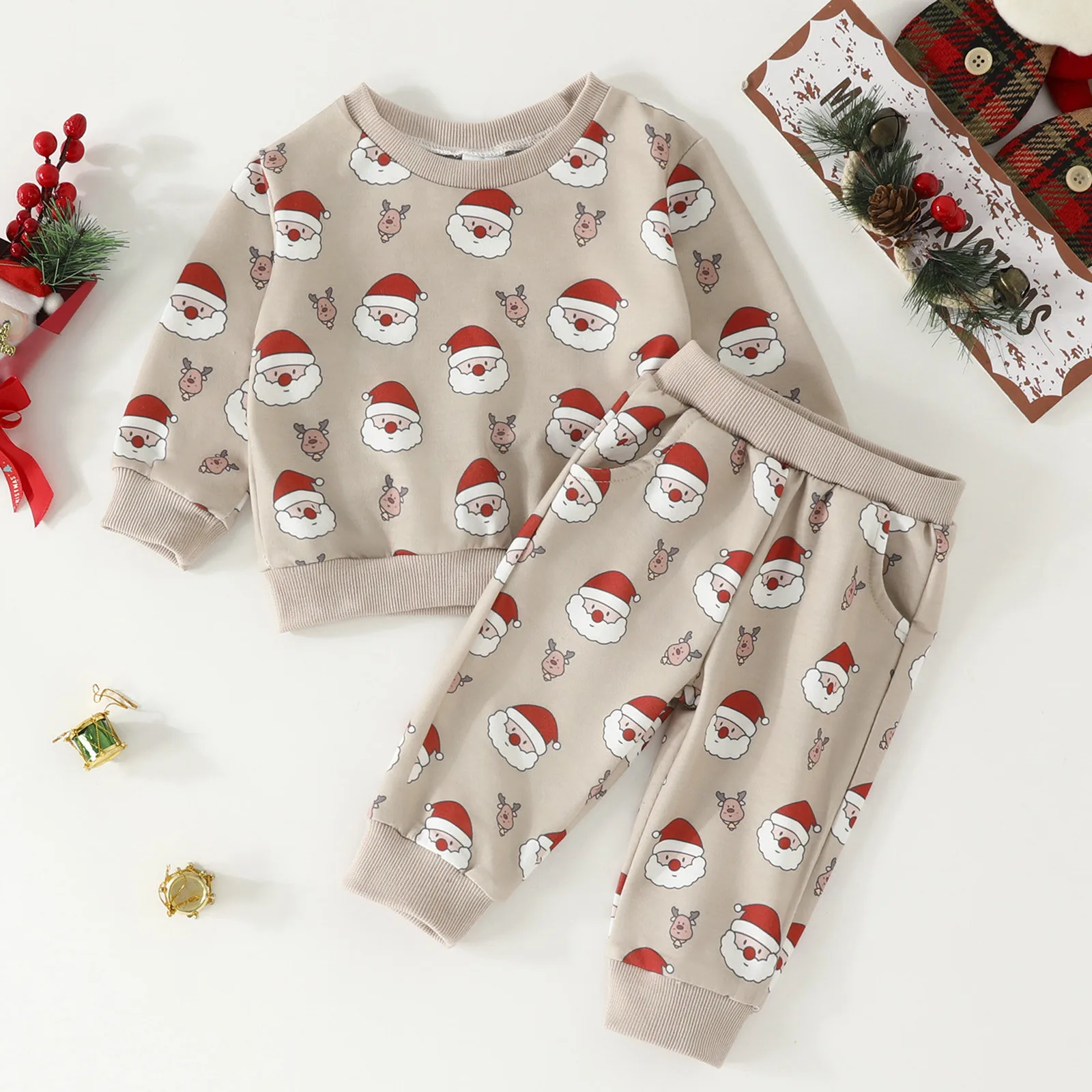 Long Sleeve Christmas Cartoon Clothes 4t Toddler Boys Girls  Prints T Shirt Pullover Tops Pants Outfits