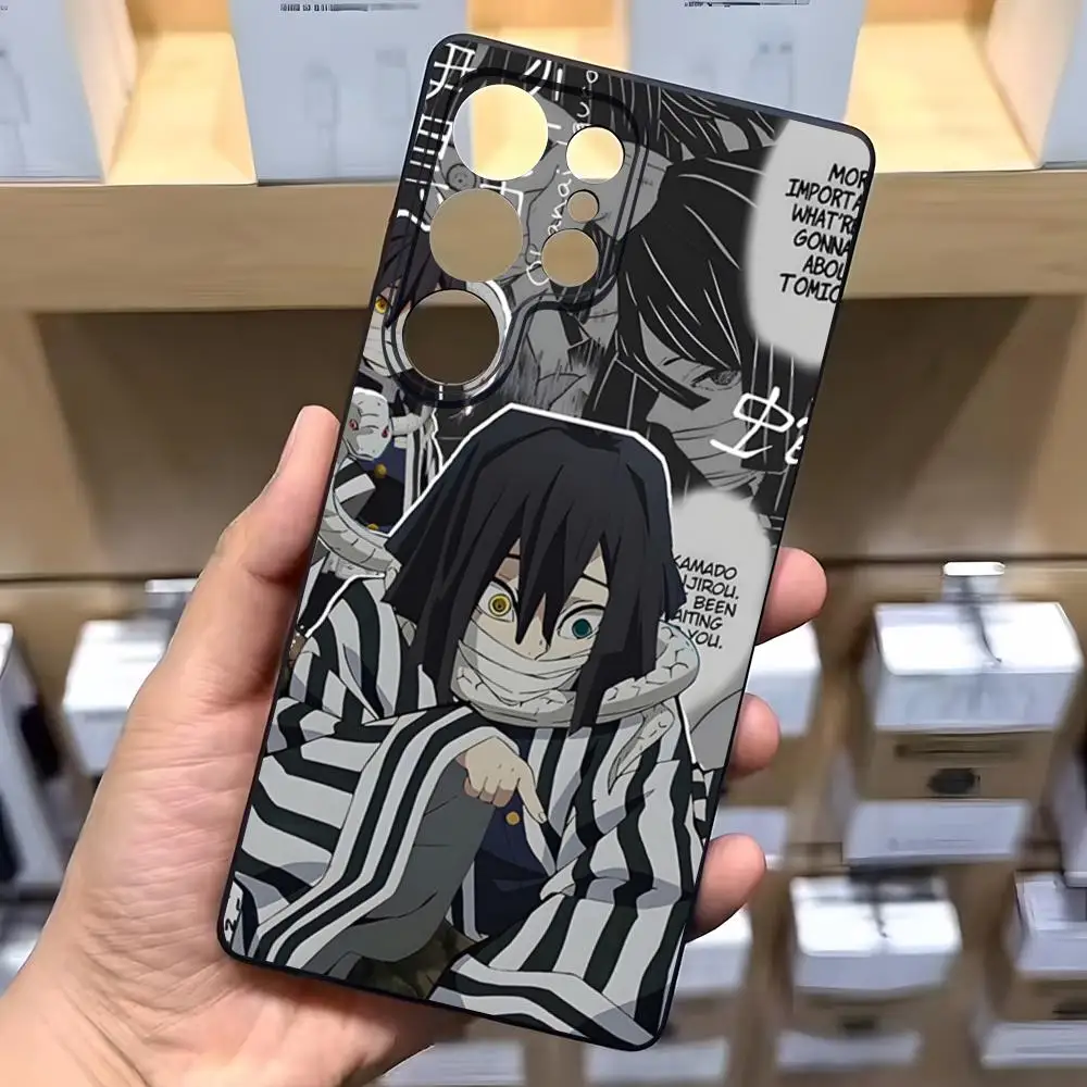 鬼滅の刃 伊黒小芭内 スマホケース Samsung A16 A26 A36 A56 A15 A25 A35 A55 A34 A24 A54 A23 A53対応 ブラック ソフトシェル