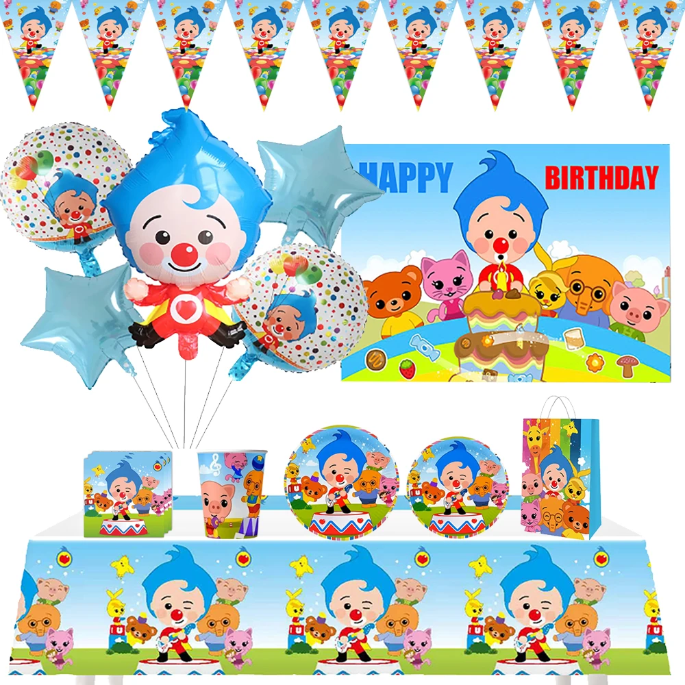 Decoraciones de Fiesta de Cumpleaños con Temática de Circo, Globos de Dibujos Animados, Platos, Vasos, Juego de Vajilla para Baby Shower, Regalos para Fiestas Infantiles