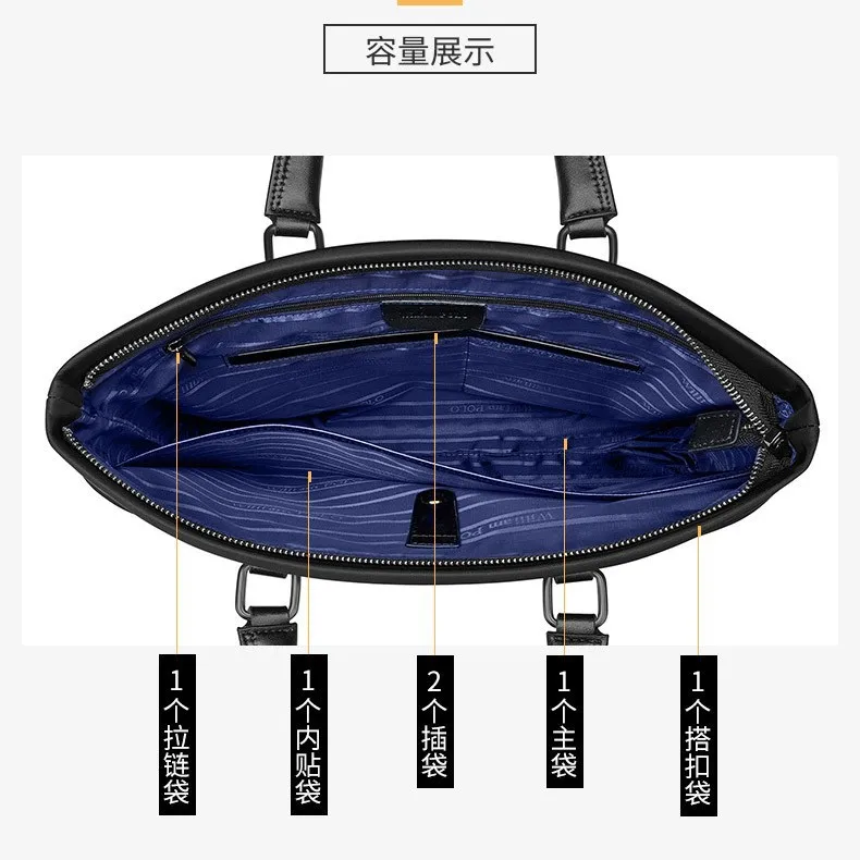 กระเป๋าเอกสารแฟชั่นสำหรับผู้ชาย กระเป๋าเอกสารธุรกิจ กระเป๋าถือแล็ปท็อป ความจุขนาดใหญ่ ไนลอนกันน้ำ กระเป๋าแบรนด์หรูสำหรับผู้ชาย