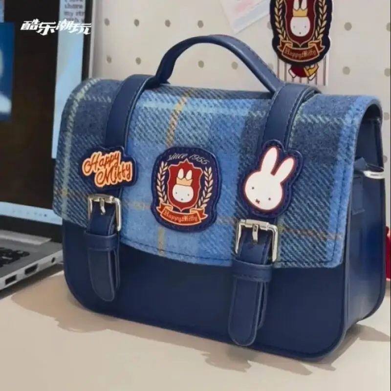 

Сумка Miffy College Wind, сумка через плечо, кавайная сумка с рисунком Miffy Rabbit, флип-сумка Cambridge, студенческая дорожная посылка, повседневная сумка в стиле ретро