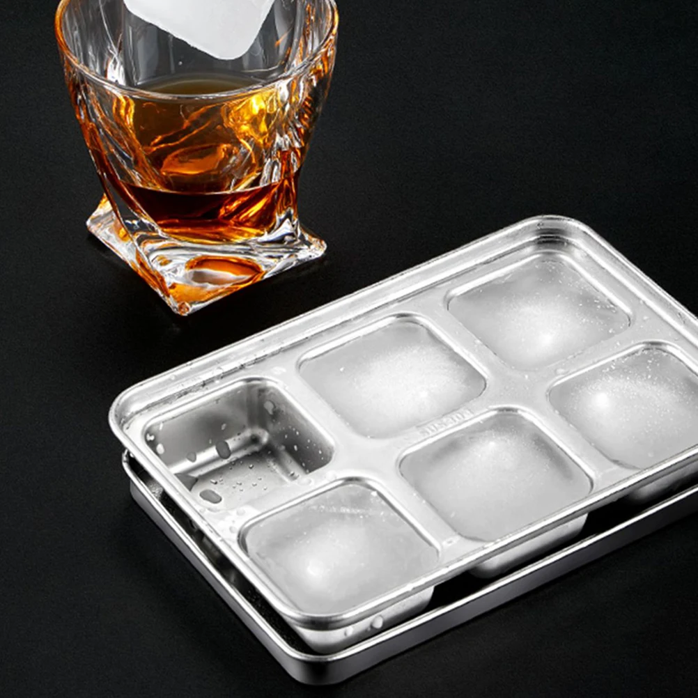 

Premium Stainless Steel Mold Tray Leak Proof Freezer Container for Whiskey Iced Coffee Home Bar Kitchen Use