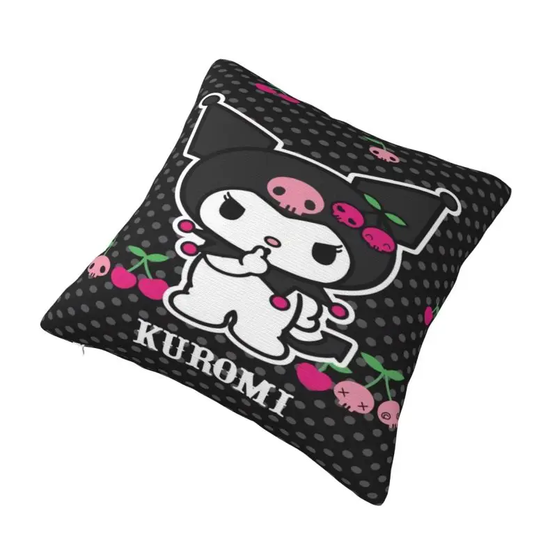 Custom Kuromi Cartoon Cat Cushion Cover 40x40cm Soft Modern Pillow Case