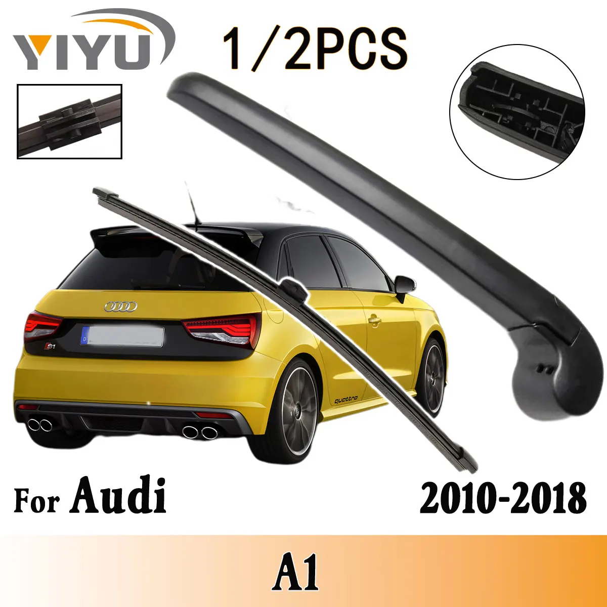 1/2 ชิ้น ชุดใบปัดน้ำฝนหลังพร้อมก้านปัดน้ำฝน สำหรับรถยนต์ออดี้ A1 ปี 2010-2018 สำหรับกระจกหน้ารถและกระจกหลัง
