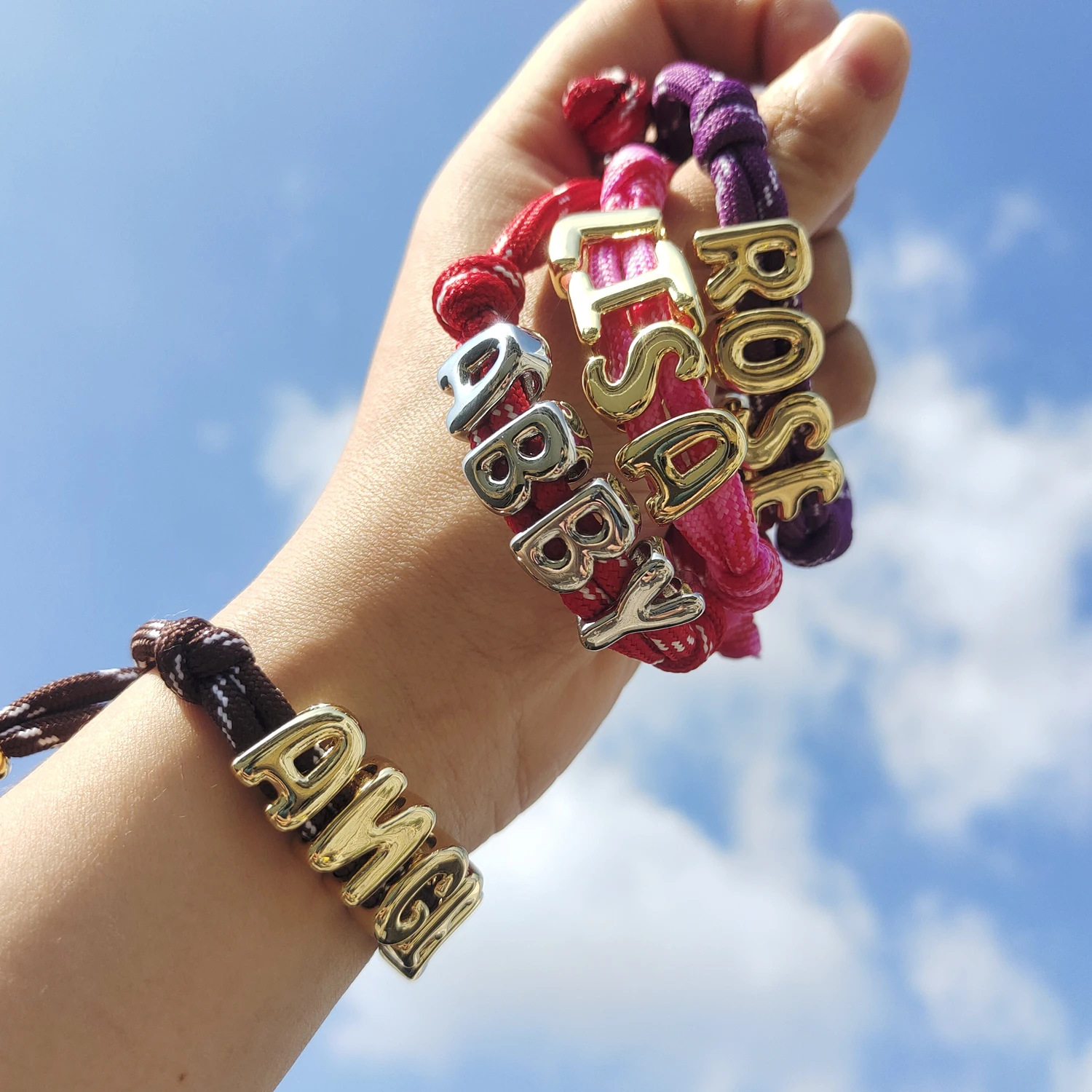 

Браслеты с именем на заказ, сделай сам, плетеный браслет ручной работы с буквами для женщин, персонализированные браслеты из нержавеющей стали, ювелирные изделия