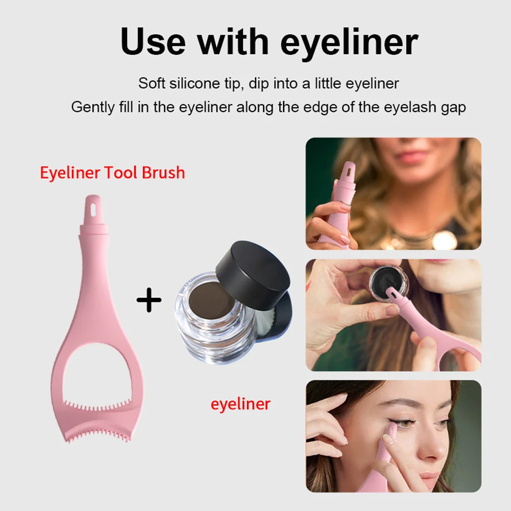 10st siliconen eyeliner assistent toolkit gebogen borstel gemakkelijk schoon te maken oogmake-up hulp professionele beginnersvriendelijke make-upborstel